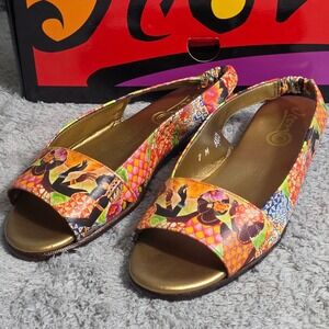 Icon African American Women Jubilation Leather Sandals Flats Art To Wear 6M NEW‎